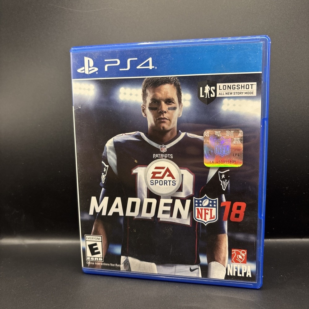 Madden NFL 18 PS4 PlayStation 4 Tested Working w/ Case Insert Tom Brady